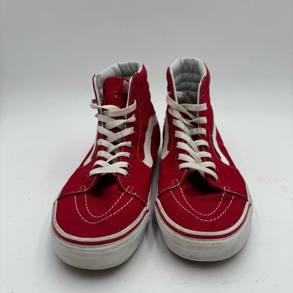 Vans Men’s 10 Red White SK8 Hi Skateboarding High Top Lace Up Sneakers - Picture 6 of 8